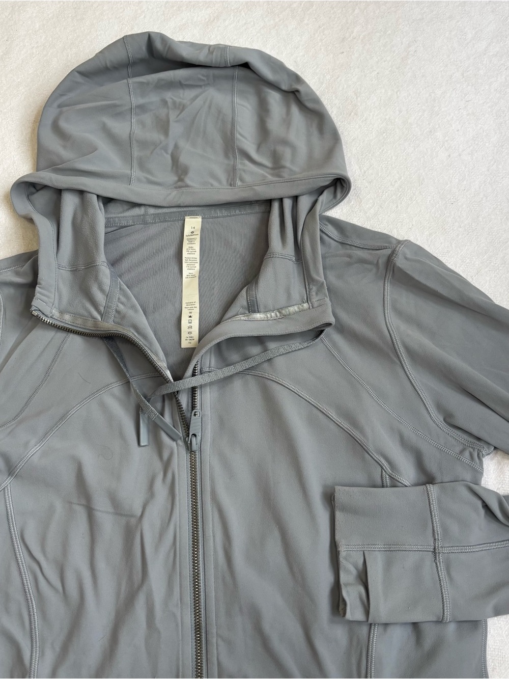 lululemon Athletica Light Gray Full-Zip Hoodie - Picture 3 of 8